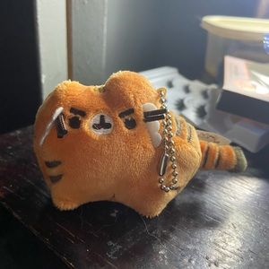Tiny pusheen tiger plush keychain